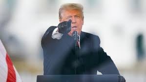 Trump addressing Stop the Steal rally on January 6, 2021