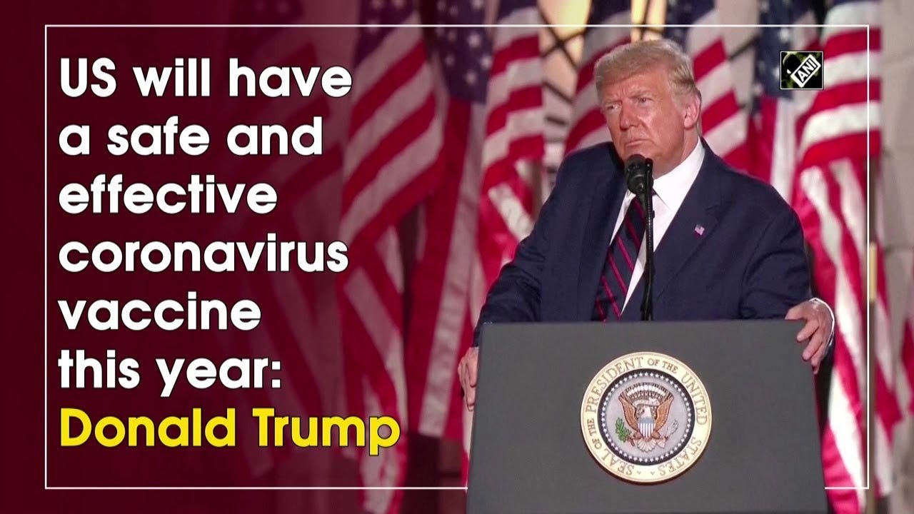 US will have a safe and effective coronavirus vaccine this year: Donald Trump - YouTube