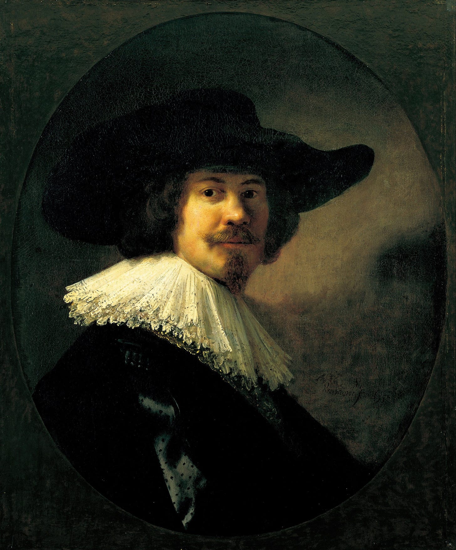 Portrait of a Man in a Broad-Brimmed Hat (1635) by Rembrandt van Rijn