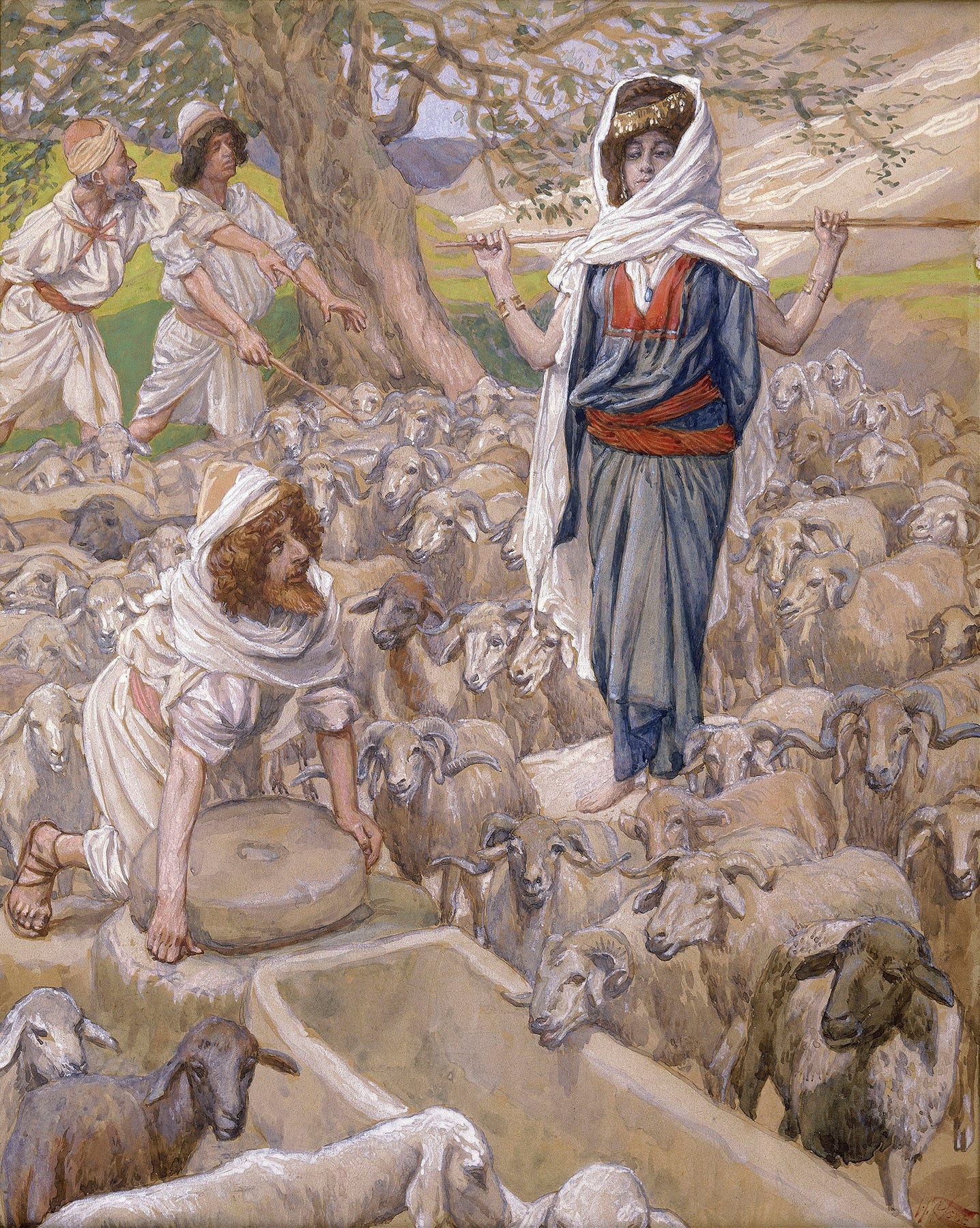 Jacob and Rachel at the Well (c. 1896-1902) by James Tissot