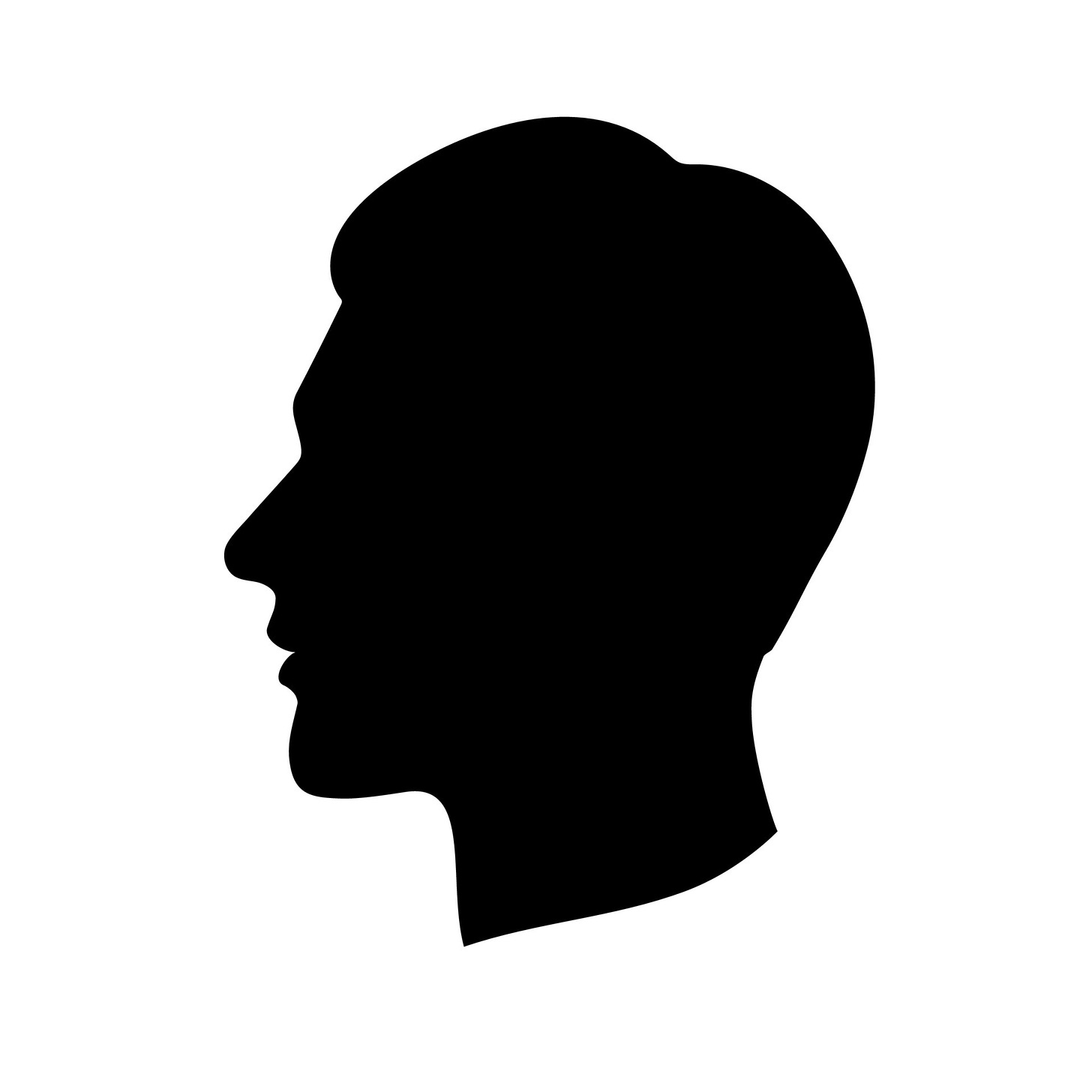 sagoma di una testa maschile di profilo su sfondo bianco. testa nera di un  giovane. 4487855 - Scarica Immagini Vettoriali Gratis, Grafica Vettoriale,  e Disegno Modelli