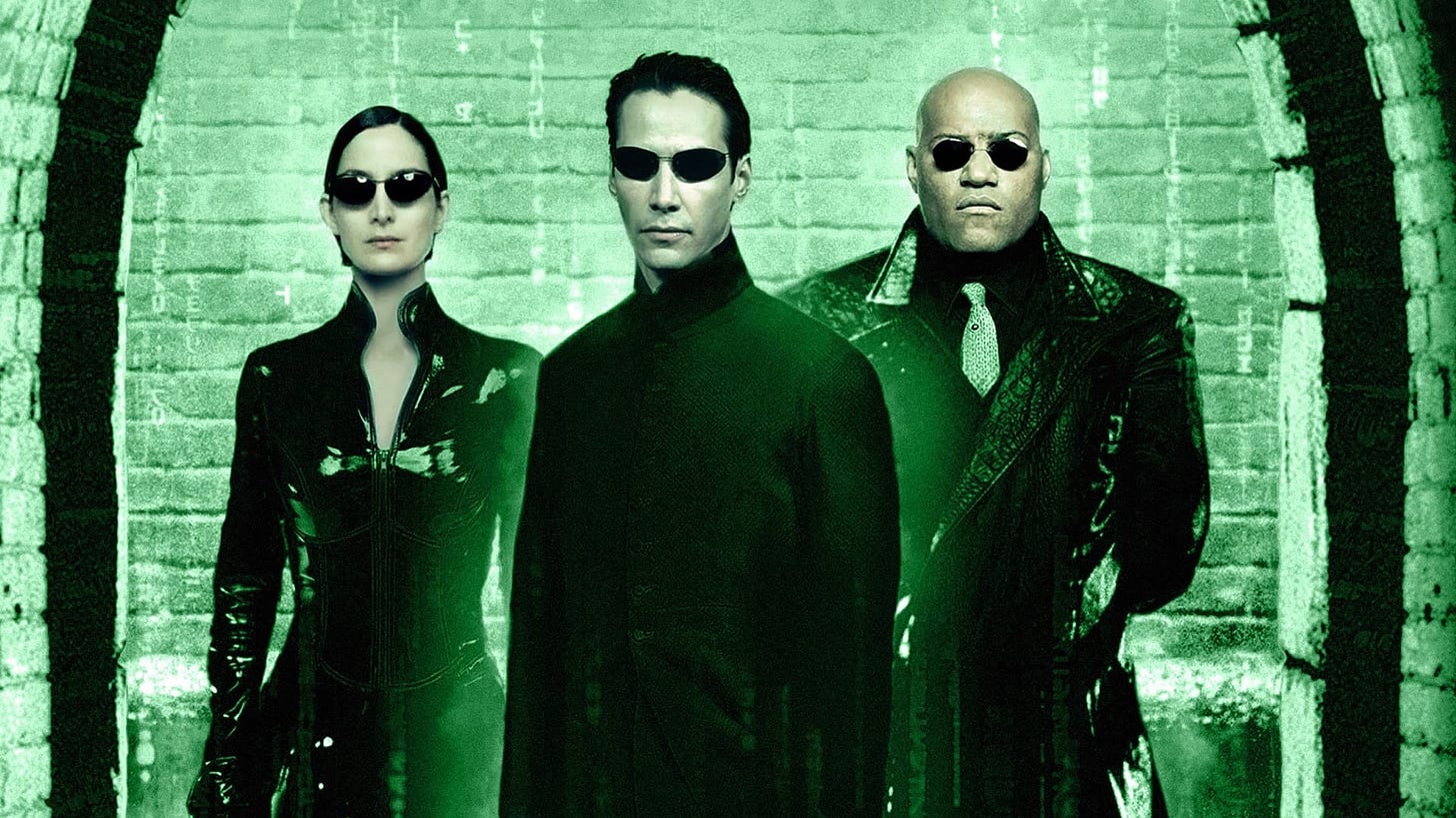 The Matrix starring     Keanu Reeves, Carrie-Anne Moss, Laurence Fishburne is available by clicking here.