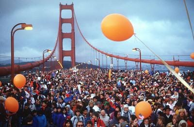 Golden Gate Bridge&#39;s yearlong birthday party: No bridge walk this time –  The Mercury News