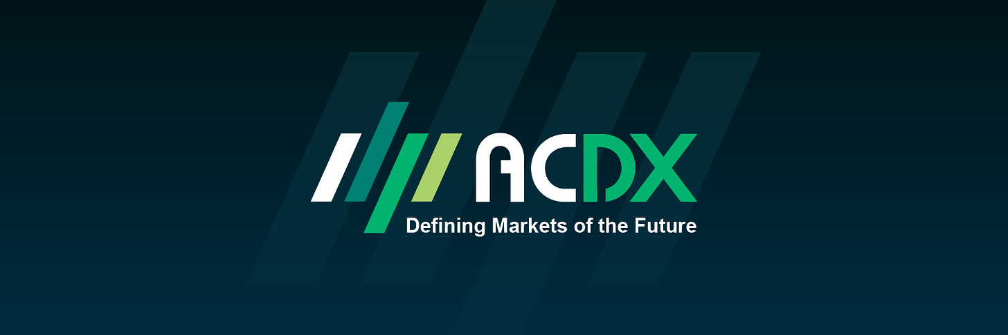 อาจเป็นรูปภาพของ ‎ข้อความพูดว่า "‎DAX ם Defining Markets of the Future ACDX‎"‎
