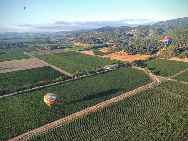 High up in the sky. Sonoma, CA.