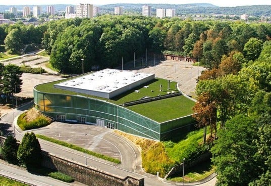 Green-Roofed Belfort Sports Center is a New Urban Catalyst in France
