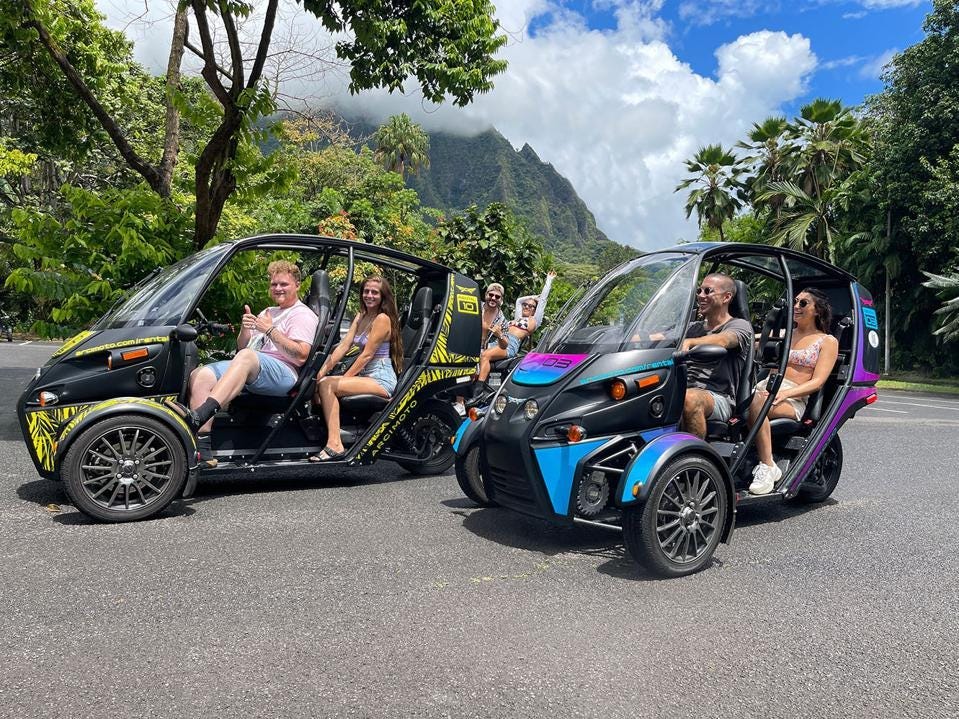 The FUV is one of several electric three-wheelers from Arcimoto.