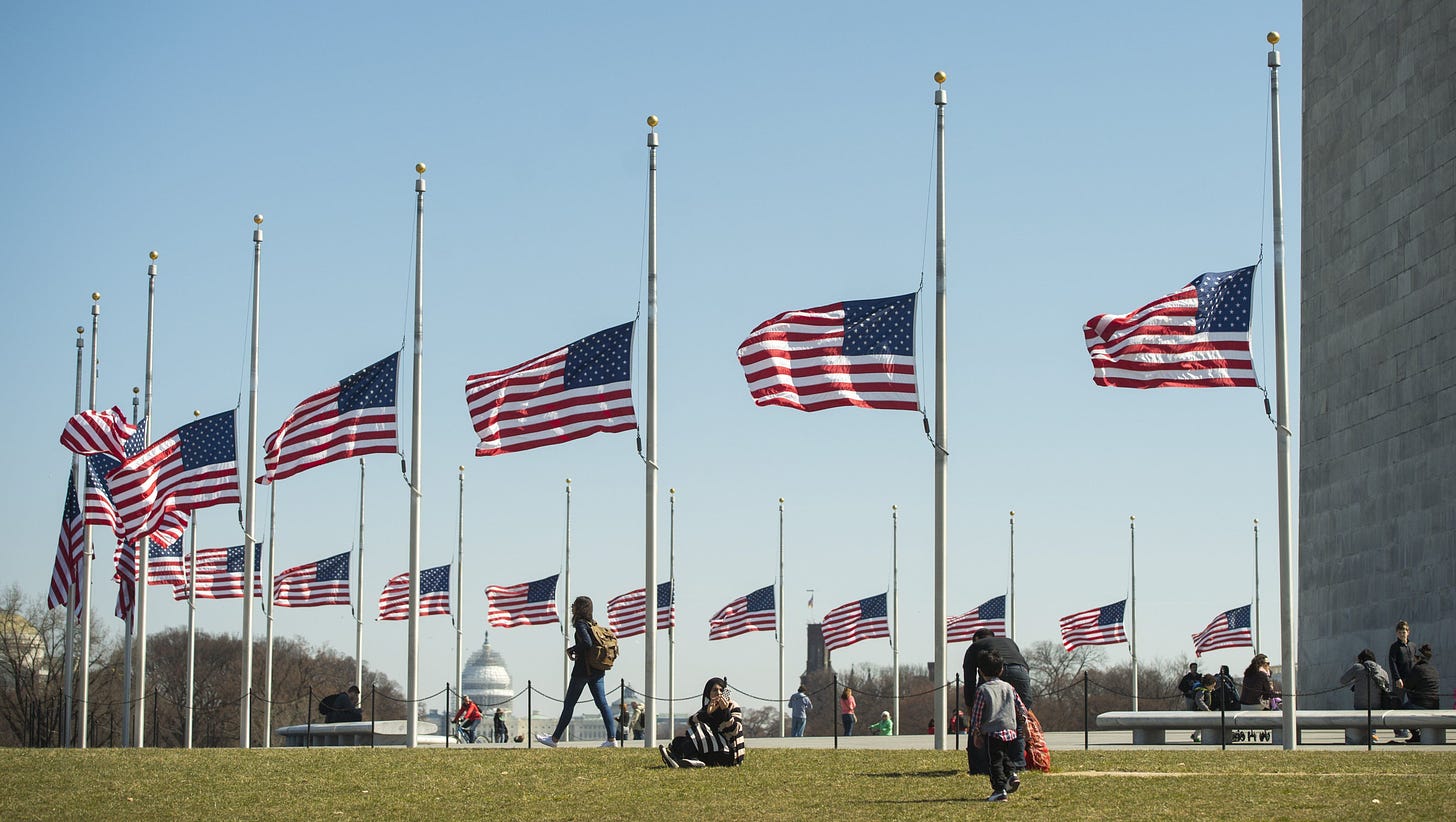 Voices: Old Glory at half-staff a sad sign of our times