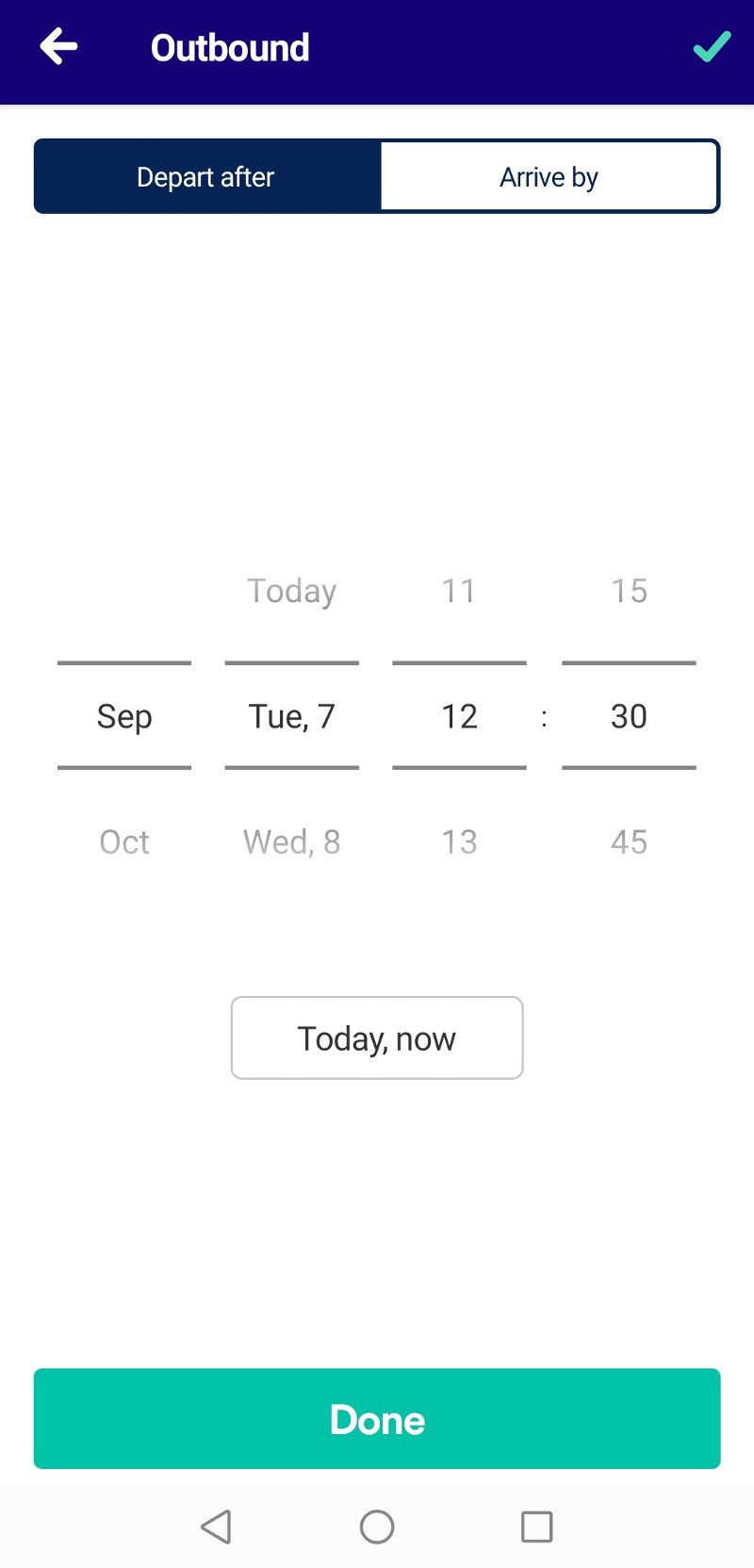 Trainline App date picker spelling out month to distinguish it from the day