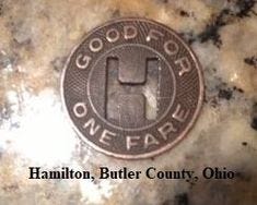 Hamilton, Butler County, Ohio bus token