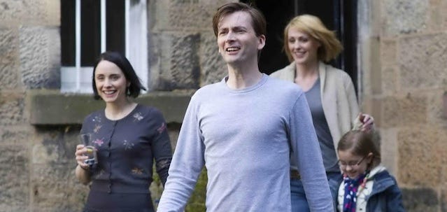 Laura returned to Glasgow to film Single Father with David Tennant