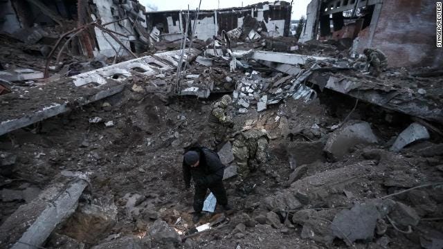 An industrial area destroyed by a Russian missile strike in Kharkiv, Ukraine on December 15.