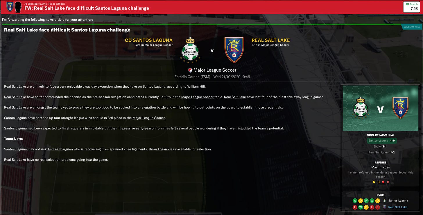 Football Manager 2021 Match Preview
