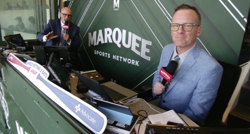 Marquee Sports Network making Len Kasper, Jim Deshaies wear coats and ties  in 90-degree heat Marquee Sports Network making Len Kasper, Jim Deshaies  wear tie, shirts, and coats in 90-degree heat