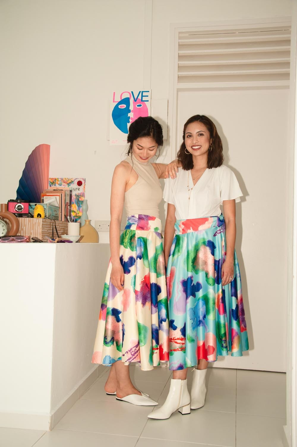 printed wrap skirt