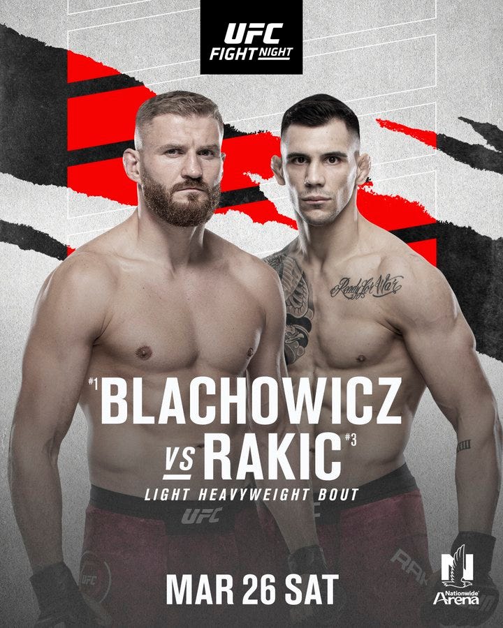 Jan Blachowicz vs. Aleksandar Rakic booked for UFC Columbus main event on  March 26 - MMAmania.com