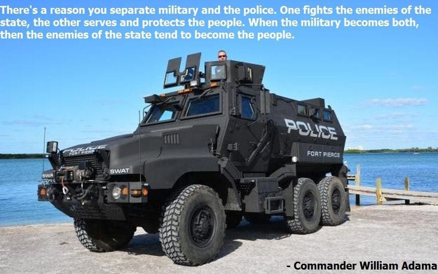 There's a reason you separate military and the police" -- Commander William  Adama [886x555] : QuotesPorn