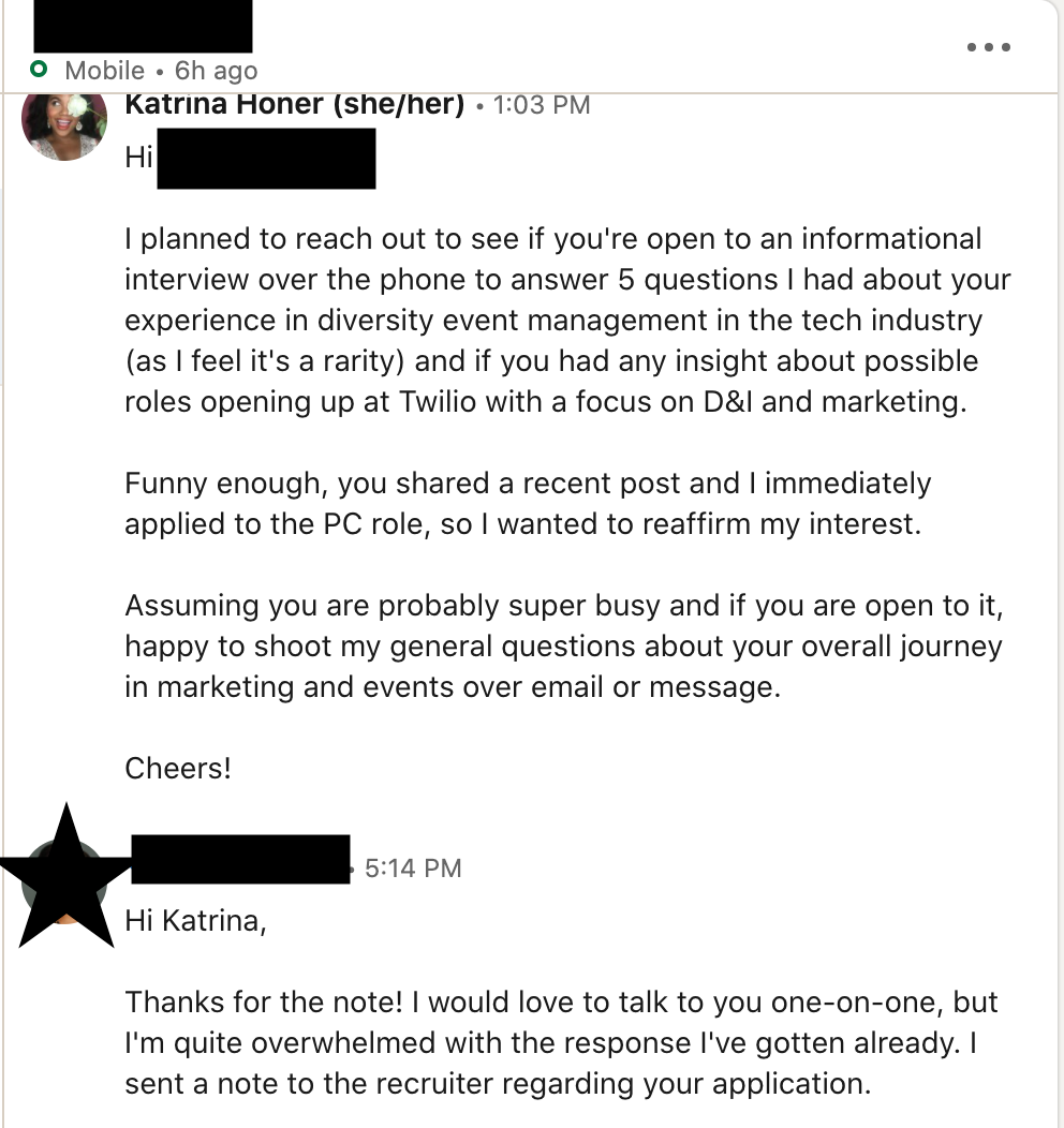 Second Linkedin outreach message