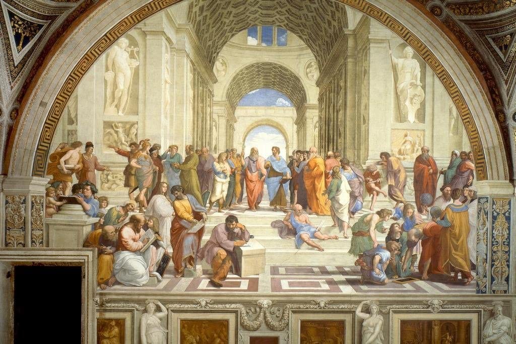 Amazon.com: Raphael School of Athens Renaissance Painting Classical  Philosopher Socrates Aristotle Greek Philosophy Painter Cool Huge Large  Giant Poster Art 54x36: Posters & Prints