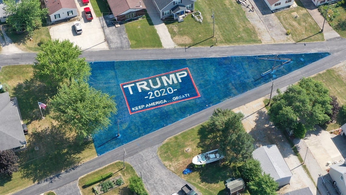Port Clinton man praised by President Trump for yard mural supporting 2020  campaign | wkyc.com