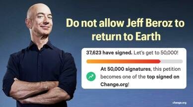 Jeff Bezos is going to space and 59,000 people have signed a petition to  stop him from returning | Trending News,The Indian Express
