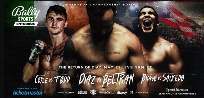 Christopher Diaz to face Miguel Beltran, May 21, on Bally Sports Network -  The Ring