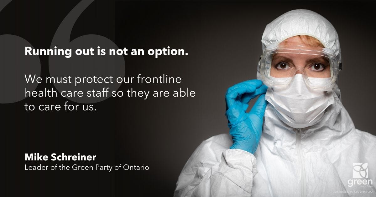 Mike Schreiner on the supply of personal protective equipment