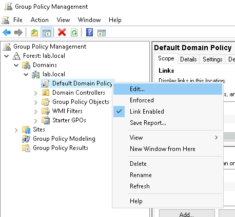 Edit Group Policy