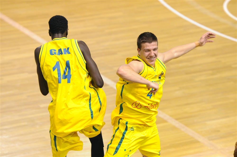 Deng Gak and Dejan Vasiljevic @ the FIBA U19 World Championship | Photo credit: FIBA