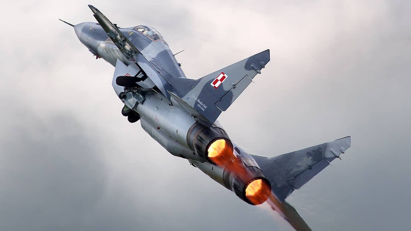 A Polish MiG-29 Fulcrum fighter jet.