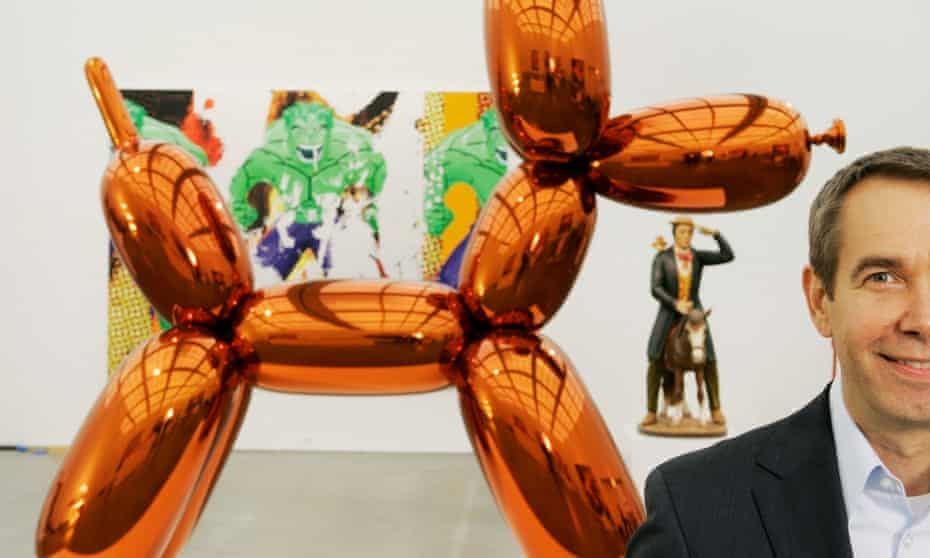 ‘I don’t labour over each piece – but I oversee them tremendously’ … Jeff Koons with a Balloon Dog sculpture.