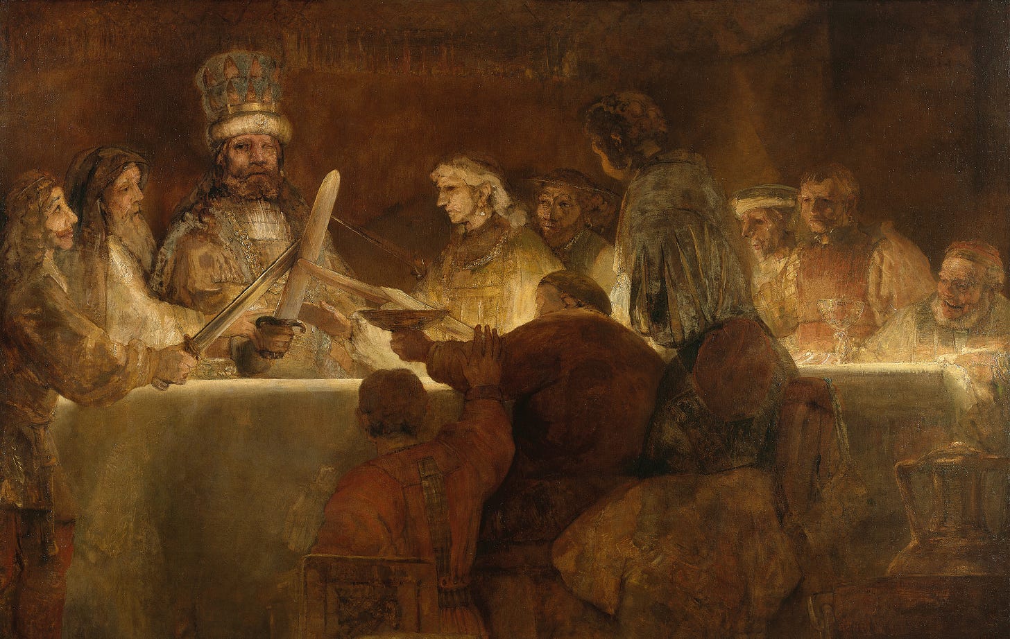 The Conspiracy of the Batavians under Claudius Civilis by Rembrandt van Rijn