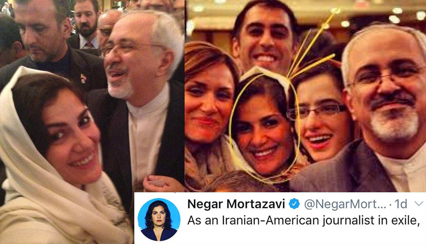 Negar Mortazavi, former NIAC member, claims to have been &quot;exiled&quot; by the  regime, but she likes to take selfies with high ranking regime members, and  repeat the regime&#39;s talking points in her &quot;