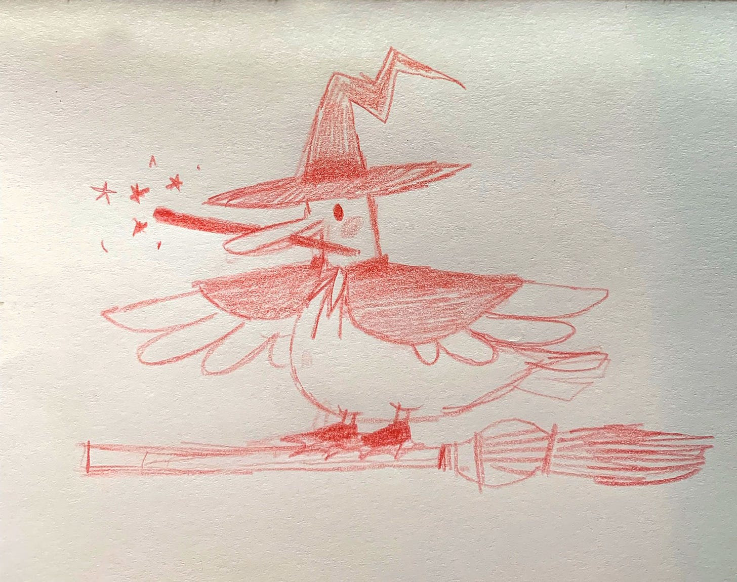 duck, witch, sketch, illustration, kayla stark
