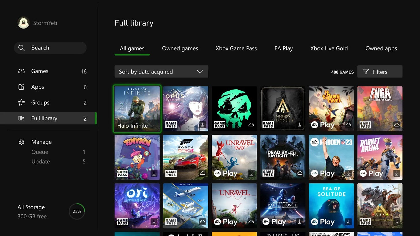 New Full library Xbox Series X|S update