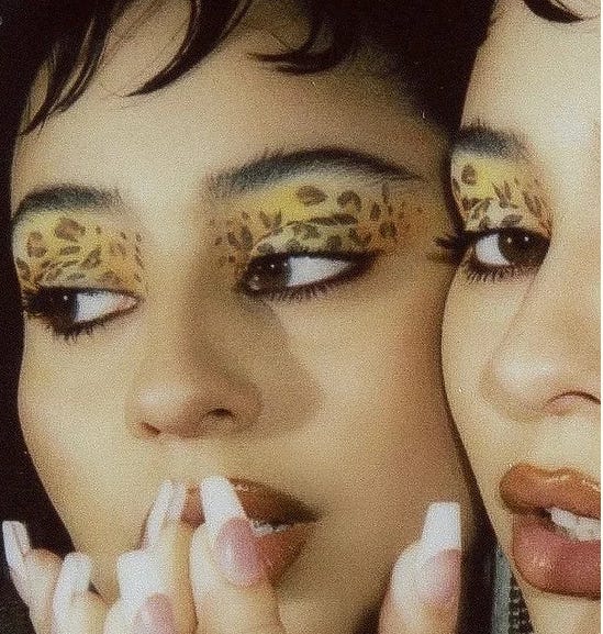 Euphoria makeup on Maddy with leopard print eyeshadow style