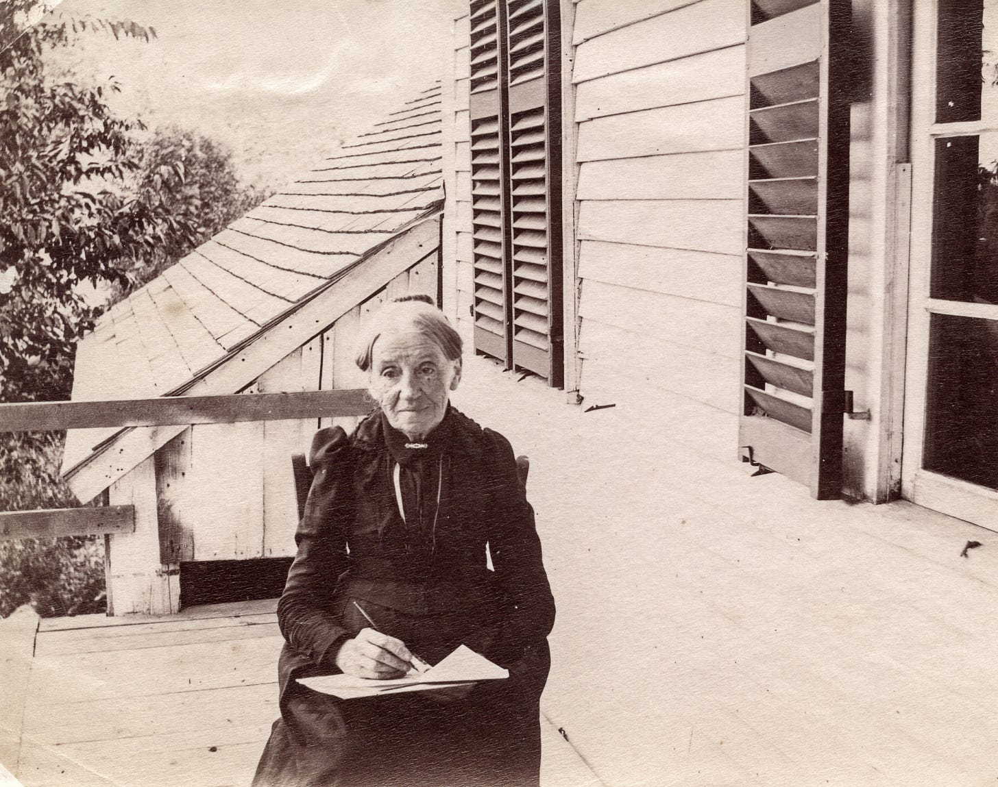 Woman on porch