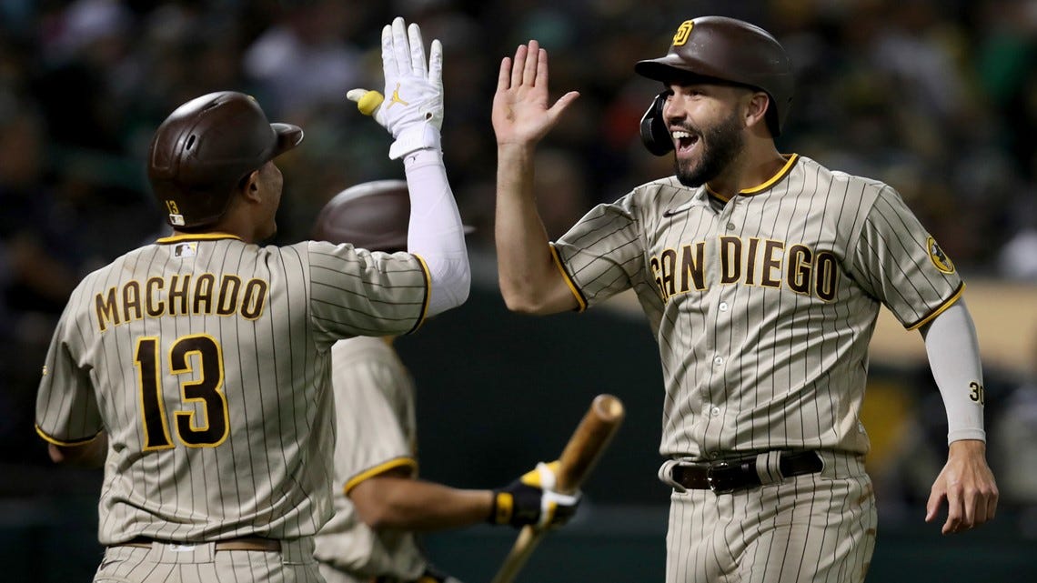 Pham homers leading off, Padres pile on in 8-1 win over A&#39;s | abc10.com