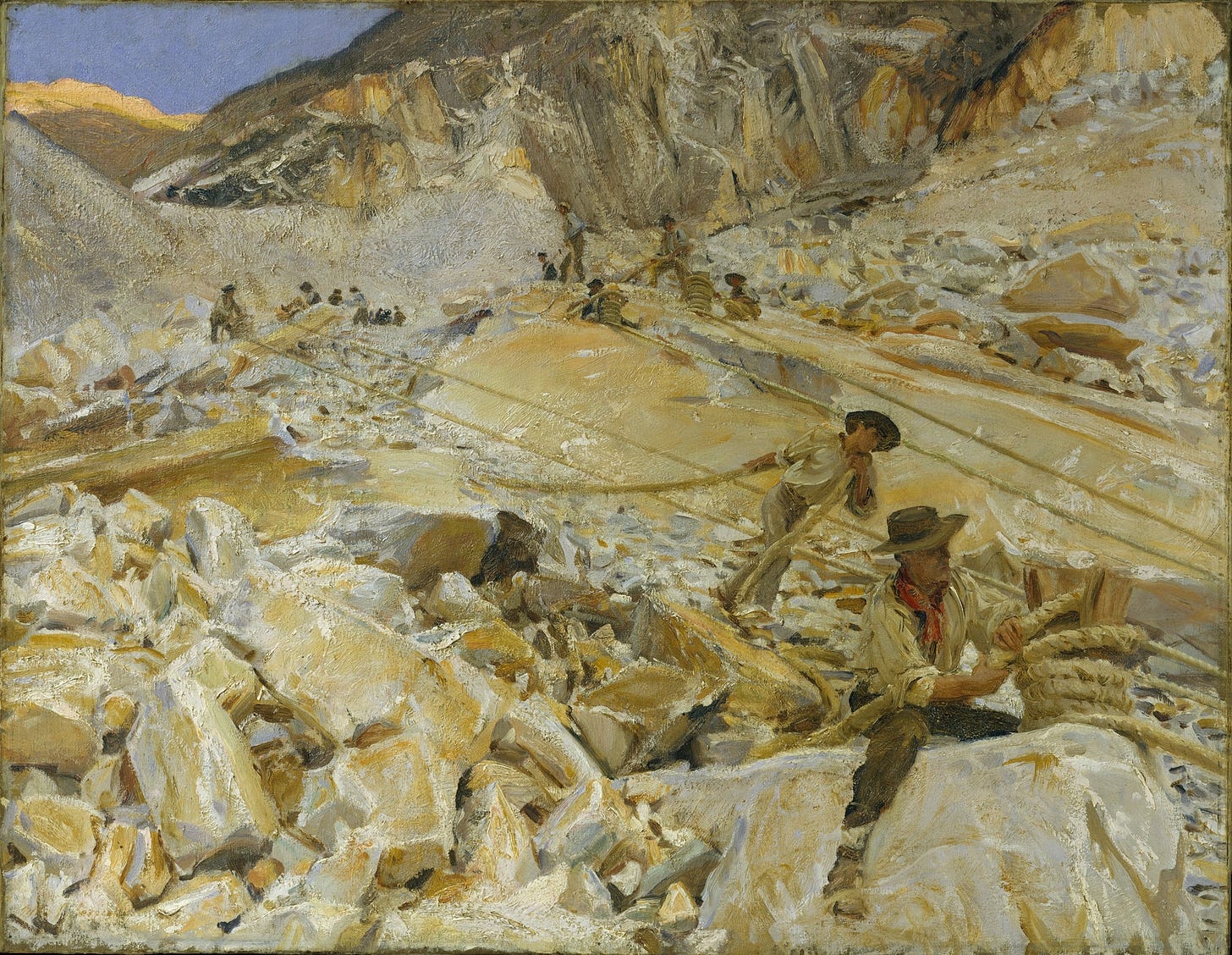 Bringing down marble from the quarries to Carrara (1911)