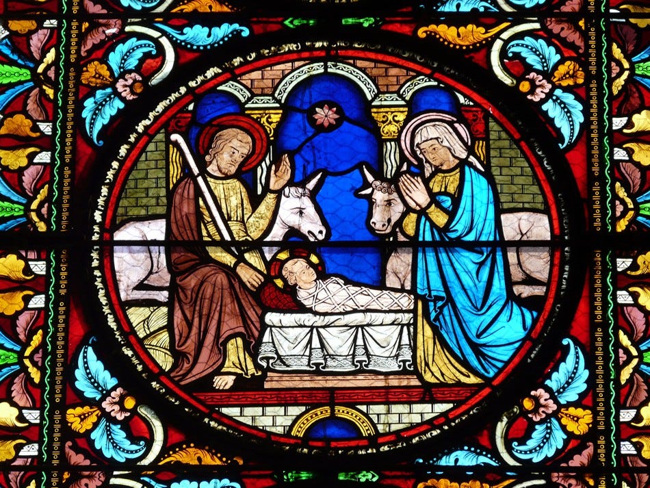 Image result for nativity scene stained glass
