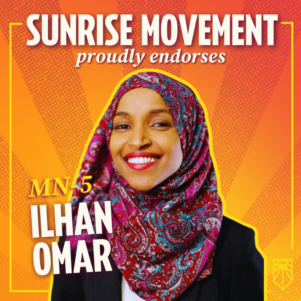 Sunrise Movement proudly re-endorses Ilhan Omar for Minnesota's 5th