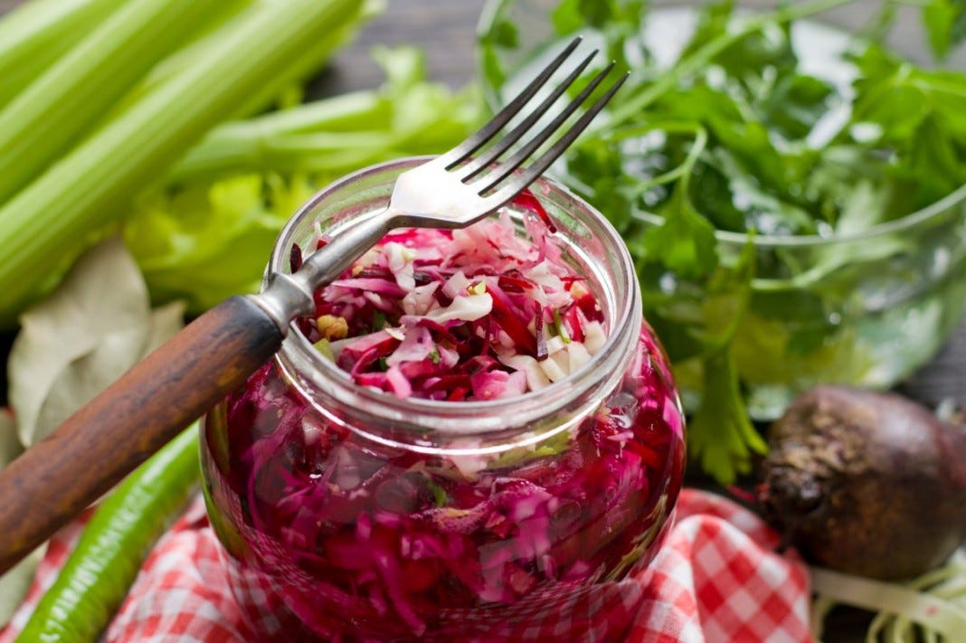 Beetroot and sauerkraut salad