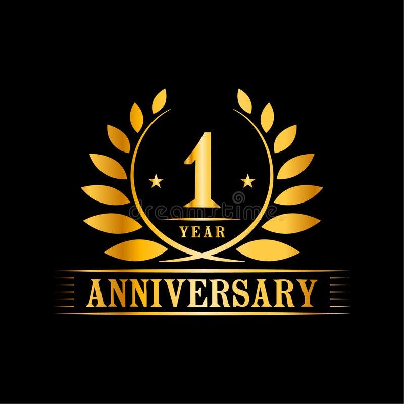 1 Year Anniversary Celebration Logo. 1st Anniversary Luxury ...