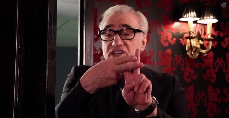 "The Wolf of Wall Street" director Martin Scorsese participates in the Hashtag Game.