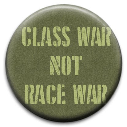Class War Not Race War Graffiti Small Retro Badge
