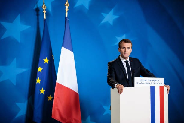 French President Emmanuel Macron holds a press conference on the final day of the European Council leaders' summit on June 29, 2018 in Brussels,...