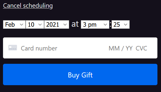 Screenshot of the Schedule for later option