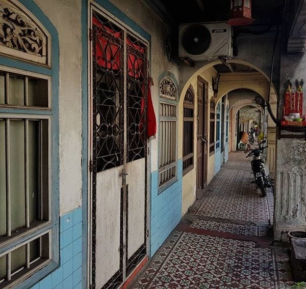 Shophouses in Georgetown, Penang.