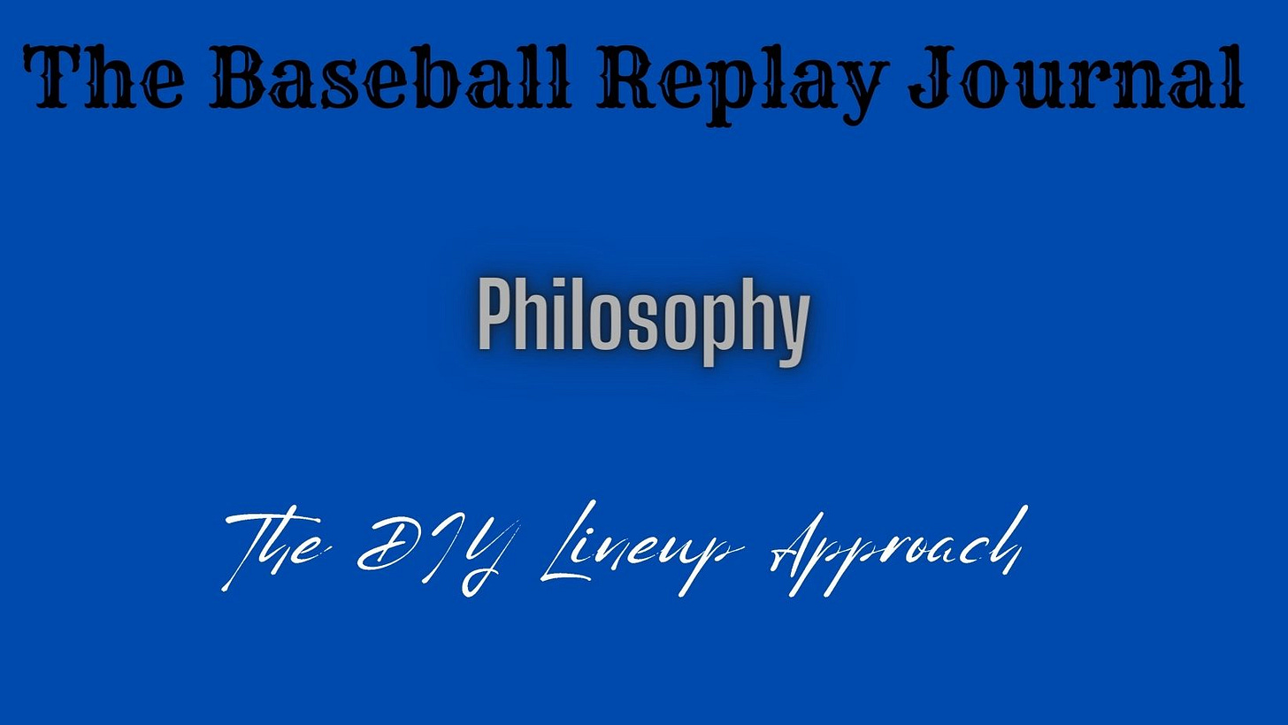 Baseball Replay Journal Lineups