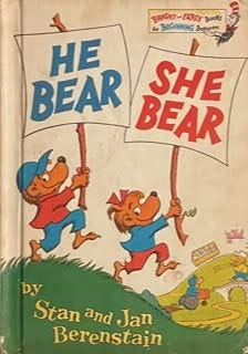Hardcover He Bear She Bear 1974 Bright and Early Books for Beginning Beginners Edition Book